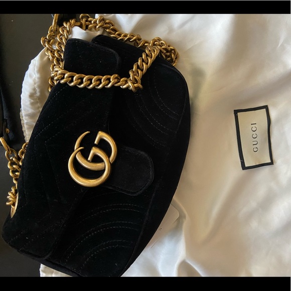 GG MARMONT VELVET MINI BAG 💯 Authentic - Picture 3 of 9